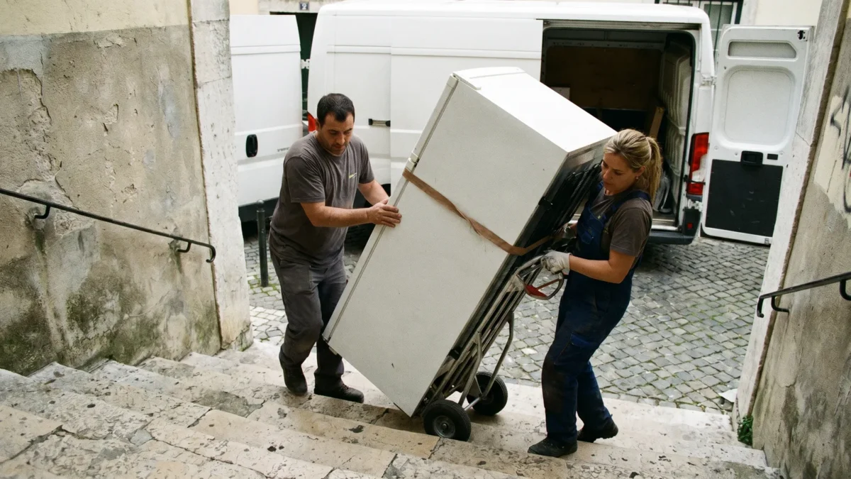 Kühlschrank beim Umzug transportieren