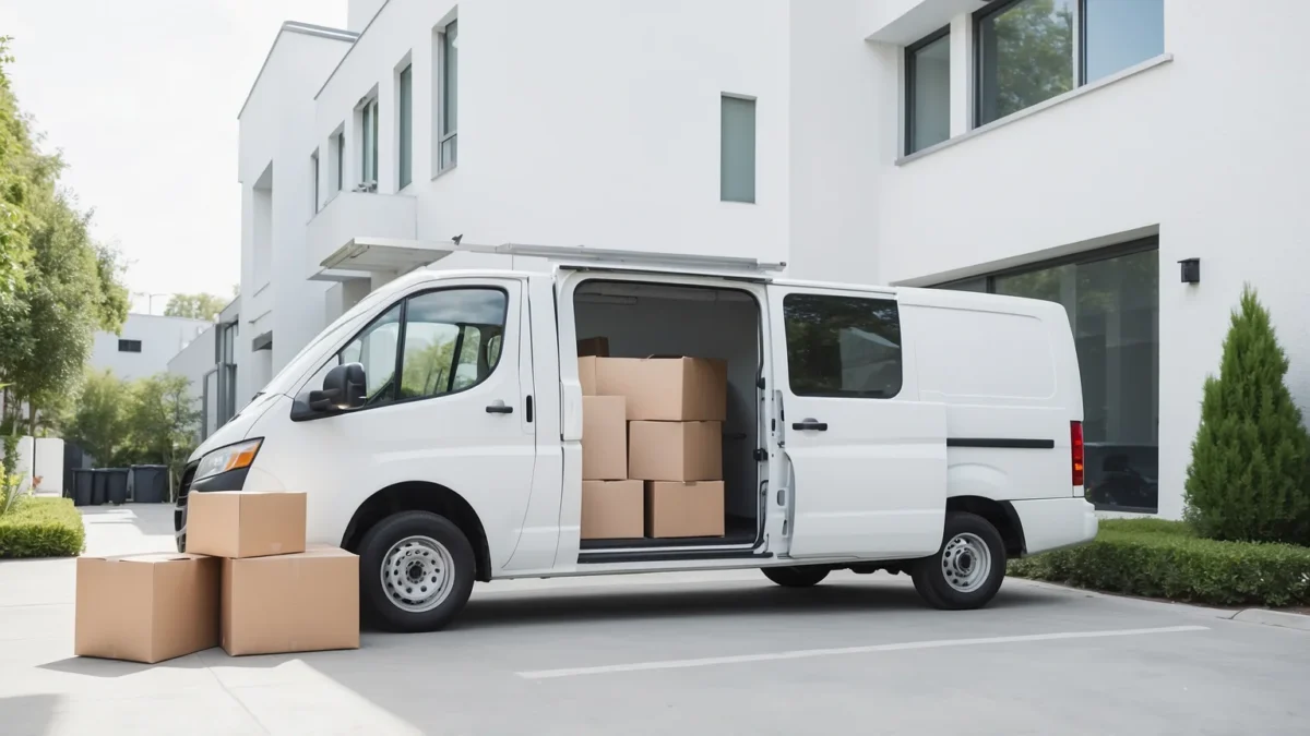 Transporter wird für einen Umzug beladen
