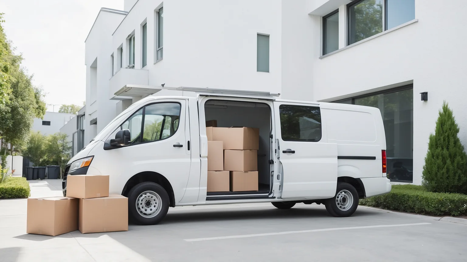 Transporter wird für einen Umzug beladen